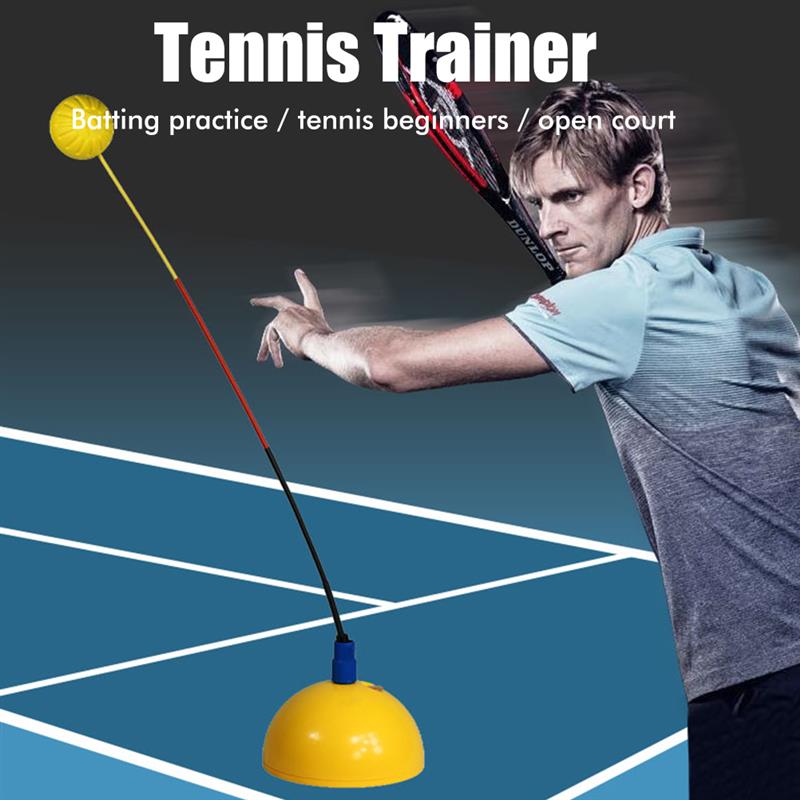 Entrenador de tenis portátil, máquina de pelota de entrenamiento, herramienta de rebote, accesorios de autoestudio para principiantes y niños