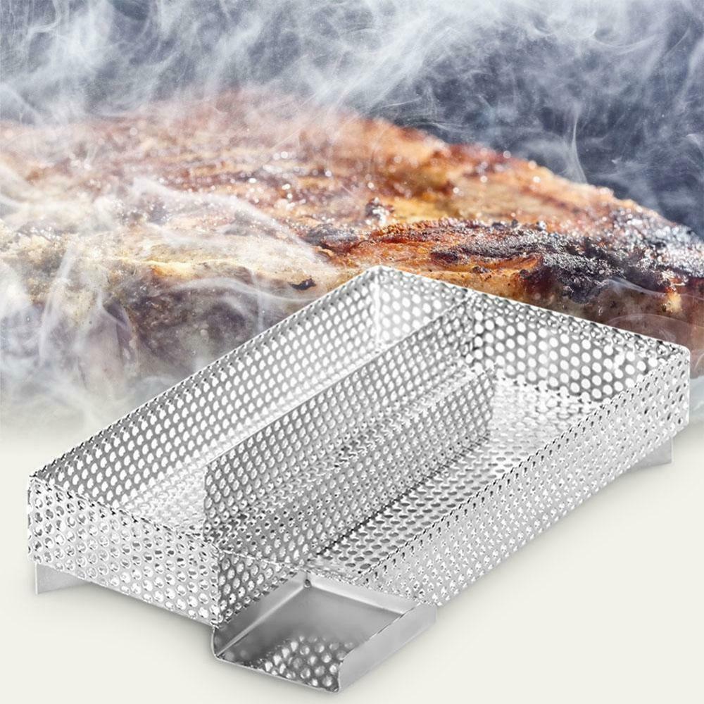 Bbq kold røg generator til træstøv og kød durn madlavning rustfrit stål bbq tilbehør værktøjer bacon kold smokin