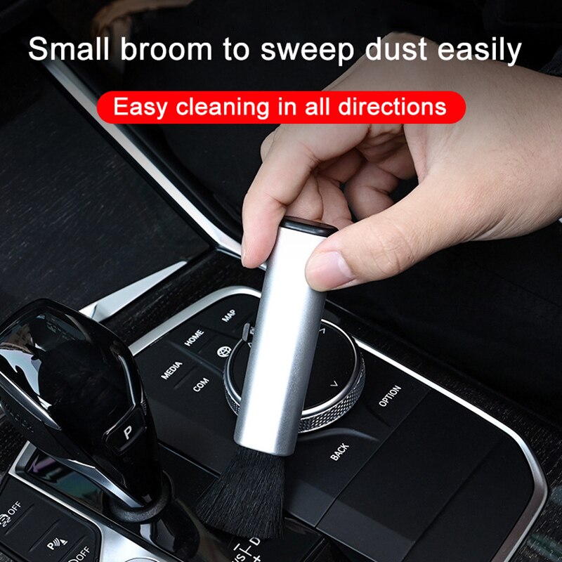 Nouvelle voiture rétractable brosse de nettoyage climatiseur ordinateur brosse de nettoyage clavier télescopique poignée en plastique laine petite brosse