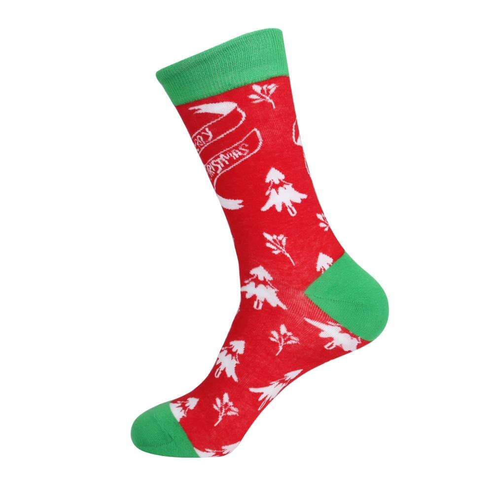 Autumn Winter Christmas Socks Christmas Tree Snow Elk Cotton Happy Socks PEONFLY Men Year Santa Claus: C