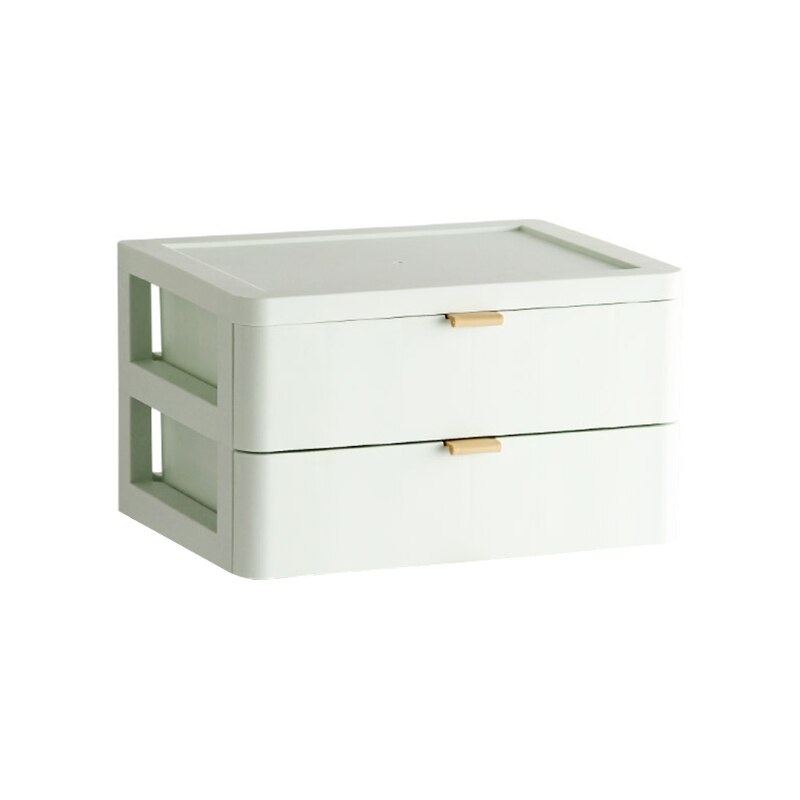 2/3/4 Layers Desktop Drawer Storage Box Mini Cosmetic Makeup Organizing Container Plastic Jewelry Organizer: 1 2 layers-green