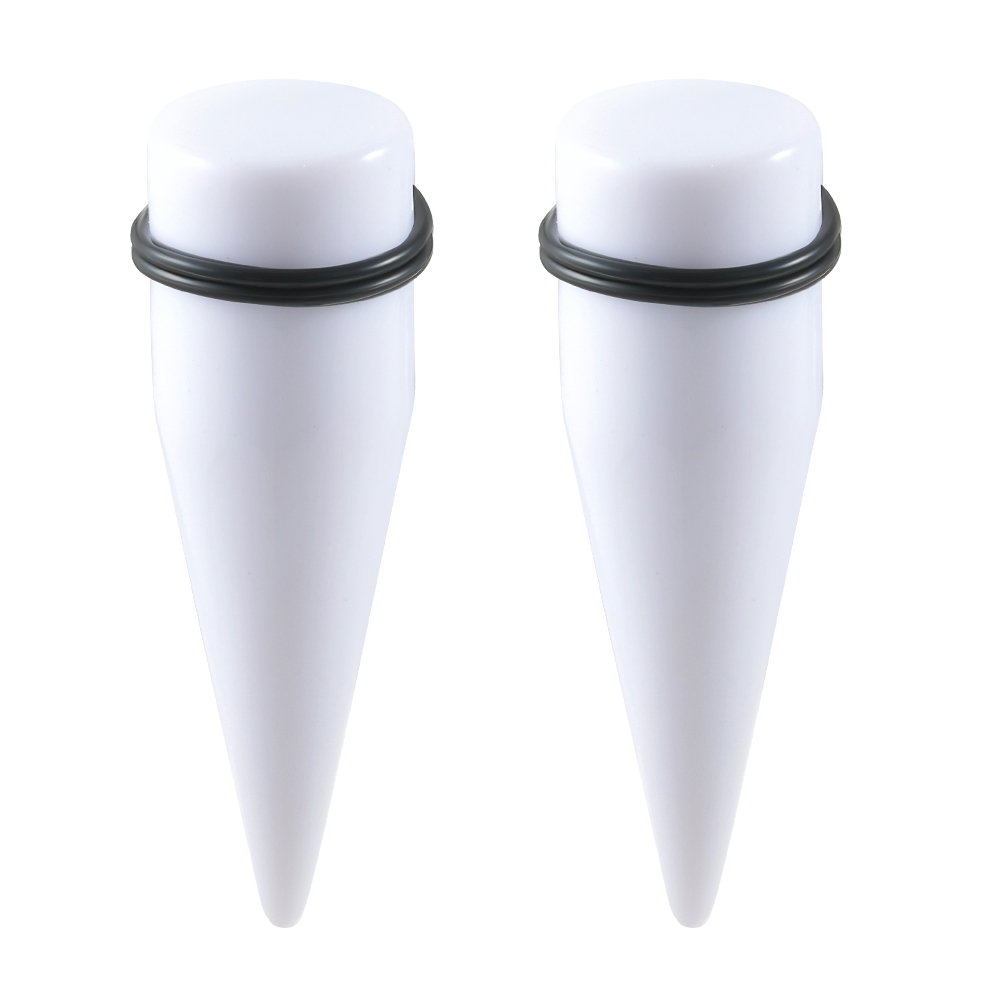 2PC Black White Acrylic Spiral Ear Stretcher Taper Big Size Piercing Ear Expander Steel Tunnel Plugs Body Jewelry 12mm-24mm
