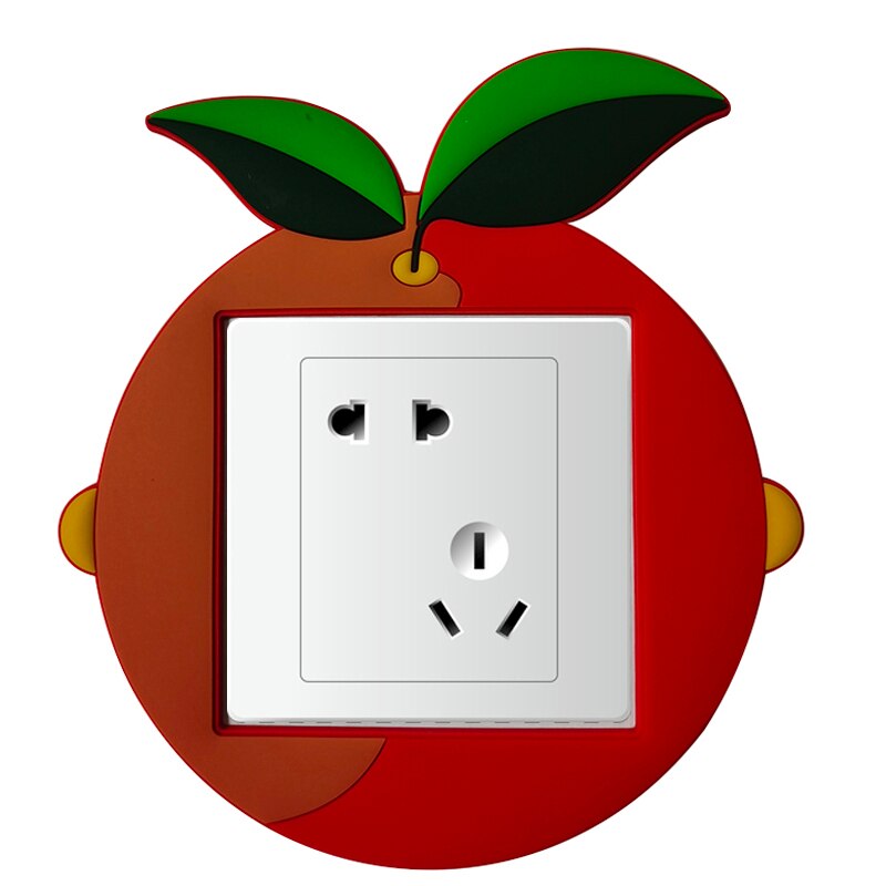 1pcs Switch Sticker Cartoon Fruit Strawberry Apple Pear Orange Silicone Switch Outlet Wall Sticker Home Decoration Accessories: XHM0109
