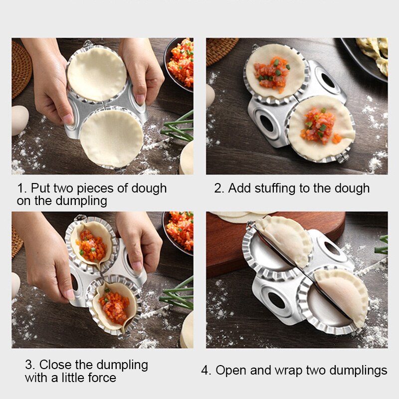 Rustfritt stål dumpling mold maker deig pai ravioli press form kjøkken verktøy tilbehør fping