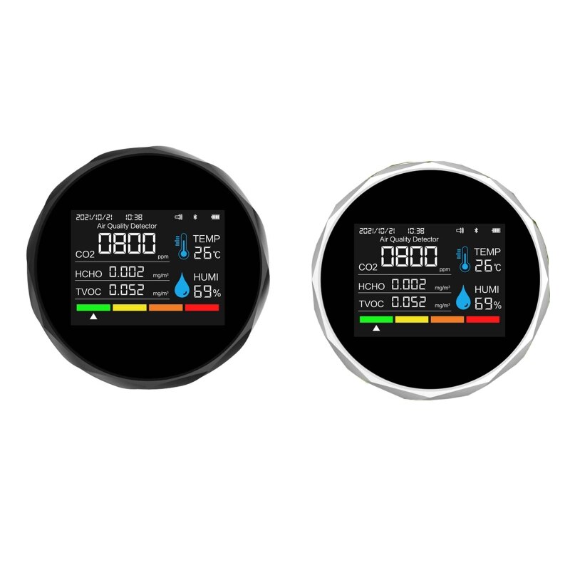 Indoor Air Pollution Detector Formaldehyde CO2 Monitor Temperature &amp; Humidity