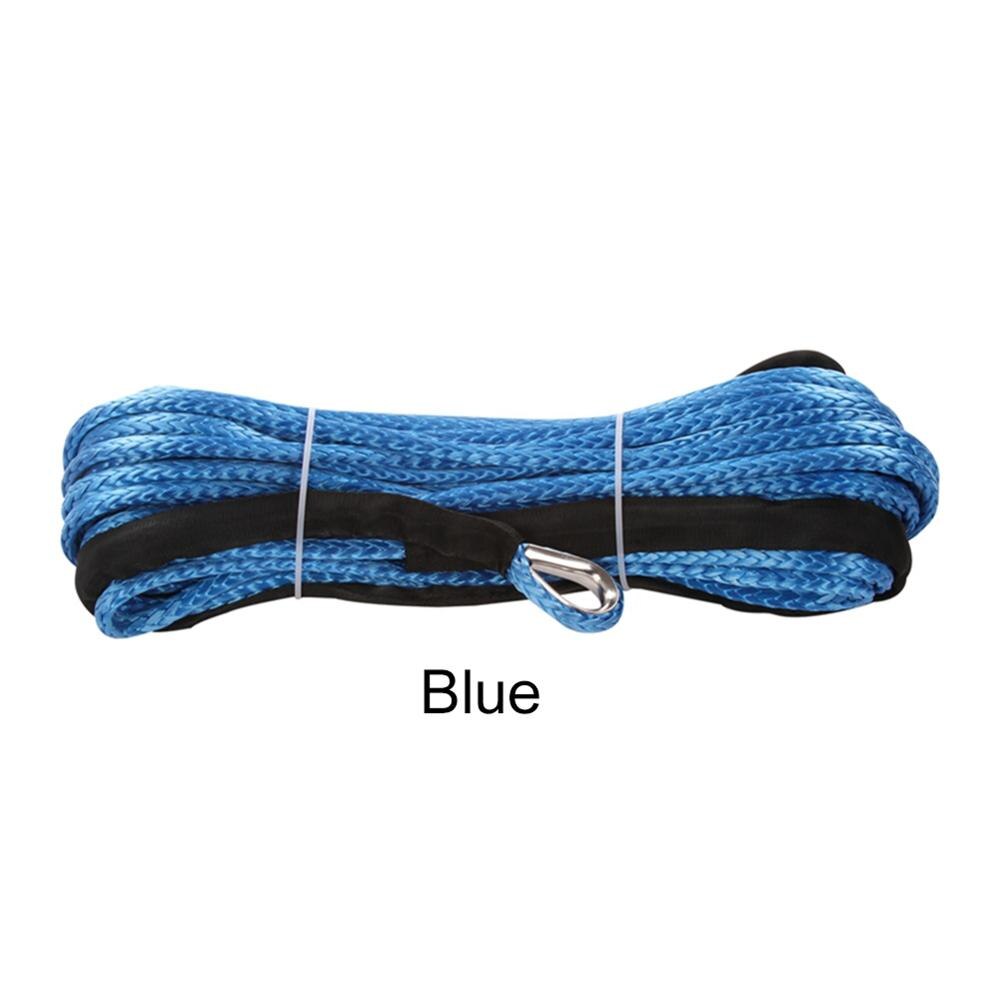 Winch Rope String Line Cable with Sheath Gray Synthetic Towing Rope 15m 7700LBs Car Wash Maintenance String for ATV UTV Off-Road: Blue