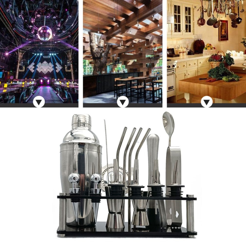 20 Piece Set Acrylic Set Cocktail Shaker Bar Tool Shaker Bartending Tool Set Wine Glass Cocktail Mixer
