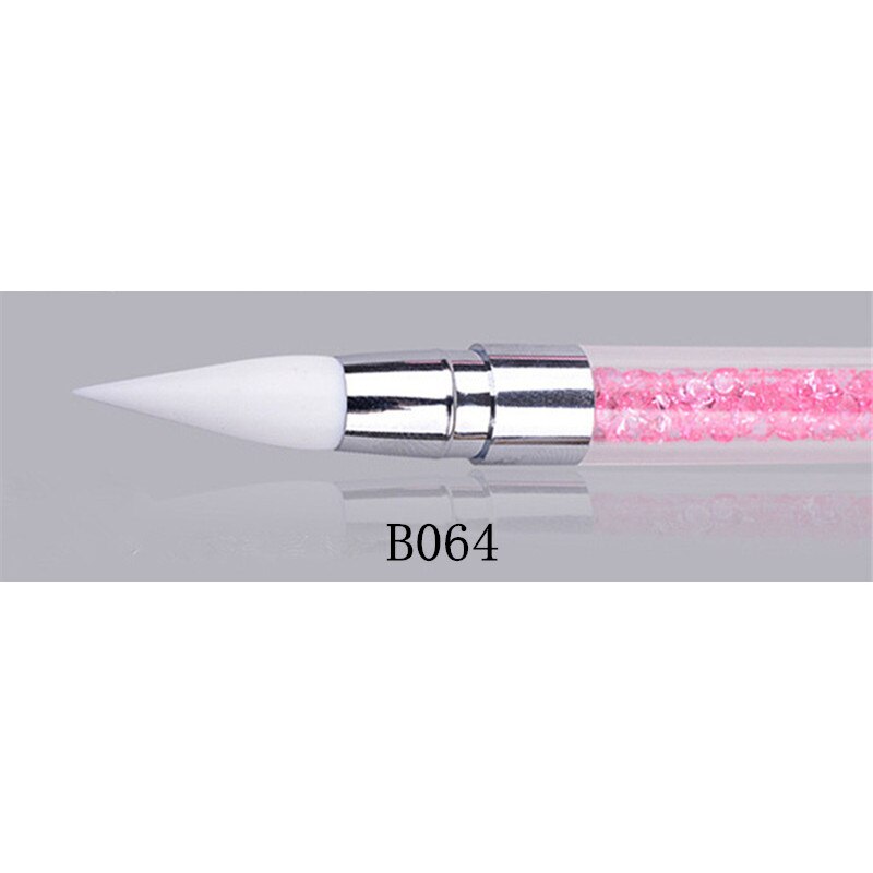 Pincel para pintar Nail Art, 1 unidad, 2 formas, silicona, grabado de huecos herramientas de manicura de decoración de uñas # G-B061: G-B064