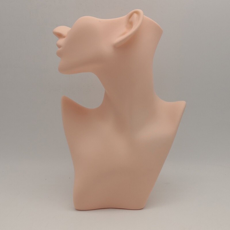 Plast hvit svart hudfarge halv ansikt mannequin hode til smykker vise