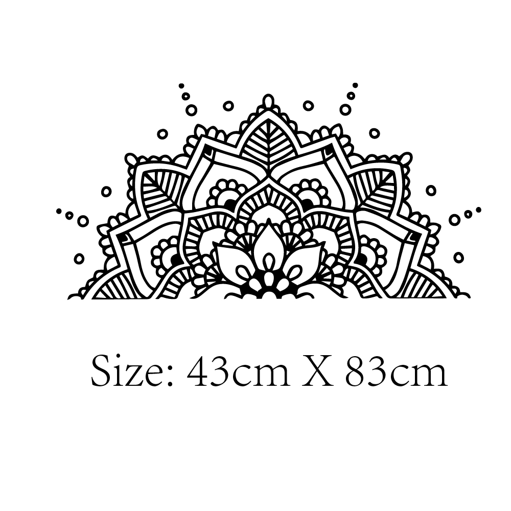 Demi Mandala autocollant Mural pour maison tête de lit pour méditation Yoga amovible vinyle autocollant Art Mural salon chambre murale: H41-3