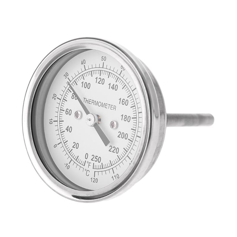Thuis Brouwen Thermometer Rvs Celsius Fahrenheit Water Distilleren Temperatuurmeter Bimetaal 1/2 ''Npt (2'' Stem)