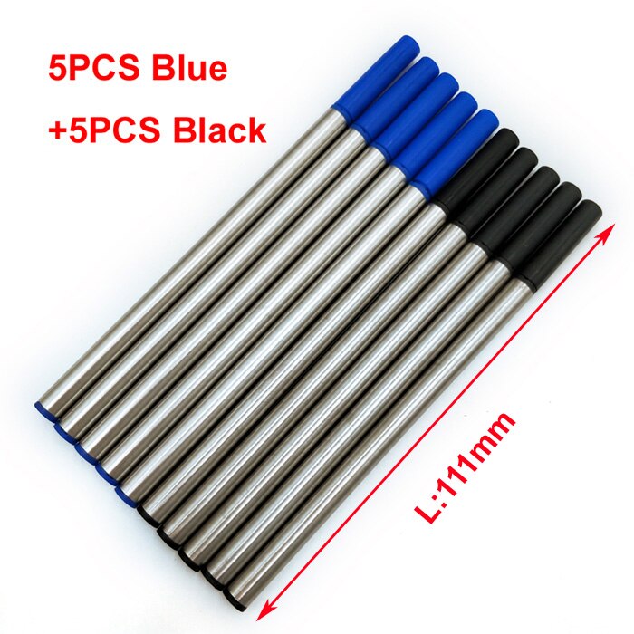 Yushun Brand Ballpoint Metal pen refills 10Pcs per Lot Office &amp; School Supplies Gel Pens Writing Metal Pen Neutral refill: Black Blue each 5PCS