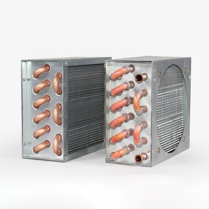 1 stücke Kondensator klimaanlage Kühlschrank Mit Gefrierfach Kondensator mit Fan Shell Kupfer Rohr Aluminium Ausrüstung Wasser kühlung