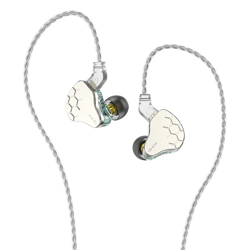 Kbear lark 1dd + 1ba motorista híbrido metal no ouvido fone de ouvido alta fidelidade graves fones com cancelamento de ruído com cabo 4n kbear ks2 kb04: Green no mic
