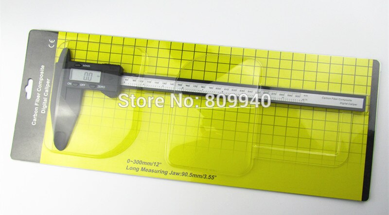 0-300mm 12nch Carbon Fiber Digital Caliper Plus Measuring Jaw Vernier Caliper Electronic Ruler Thickness Gauge Micrometer