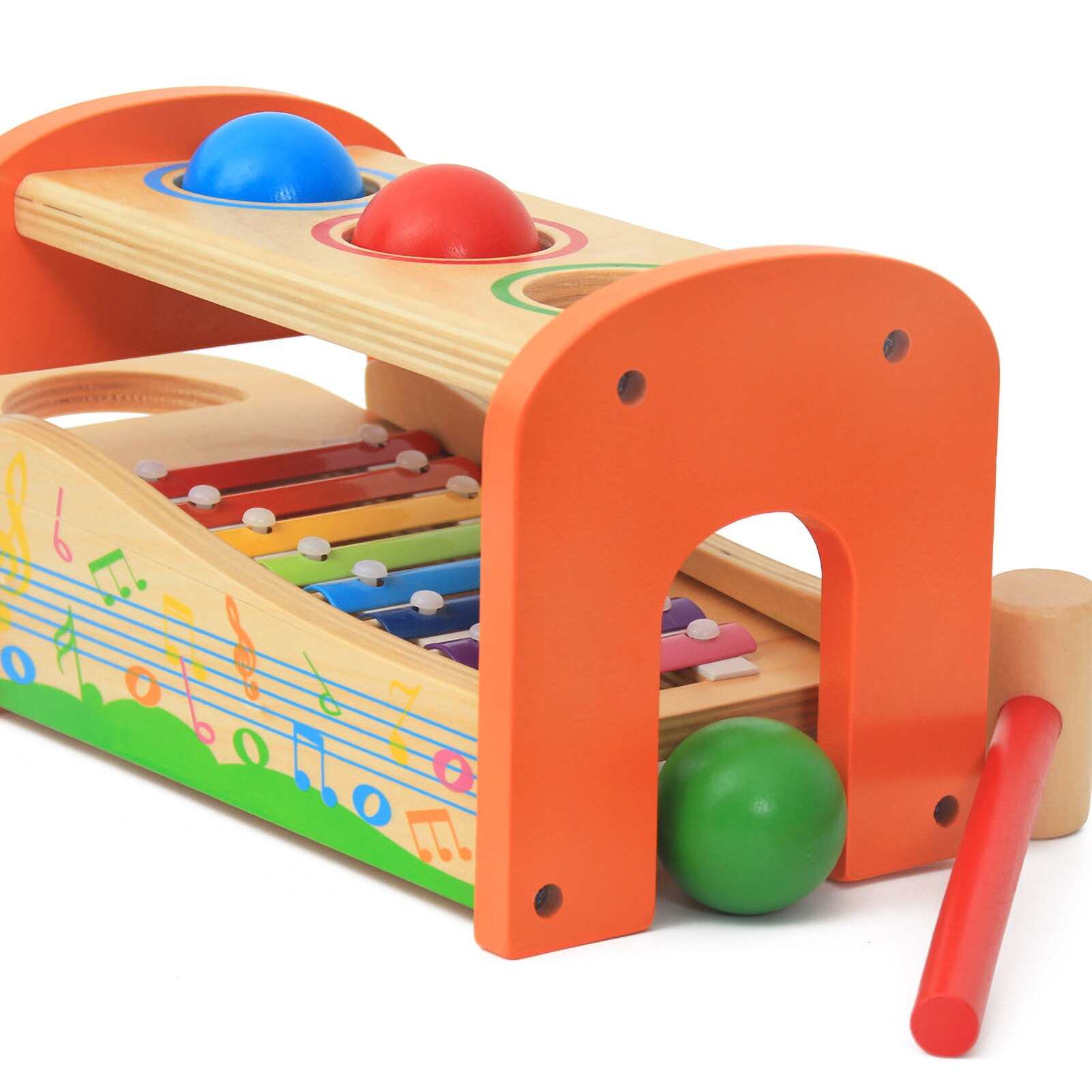 Bambini in legno bambini 8 note xilofono musicale strumento per pianoforte giocattoli educativi genitore-figlio Mini giochi interattivi per pianoforte a pollice