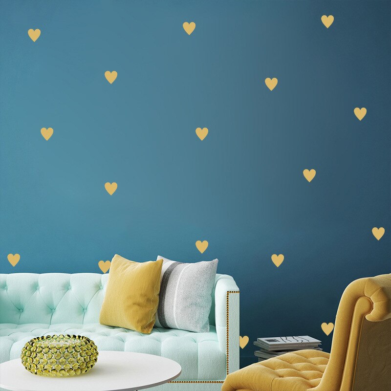 Cartoon Universe Planet Wall Sticker Kids Rooms Study Rooms Bedroom Decorations Wallpaper Mural Home Art Decals Nursery Stickers: 45pcs Gold heart