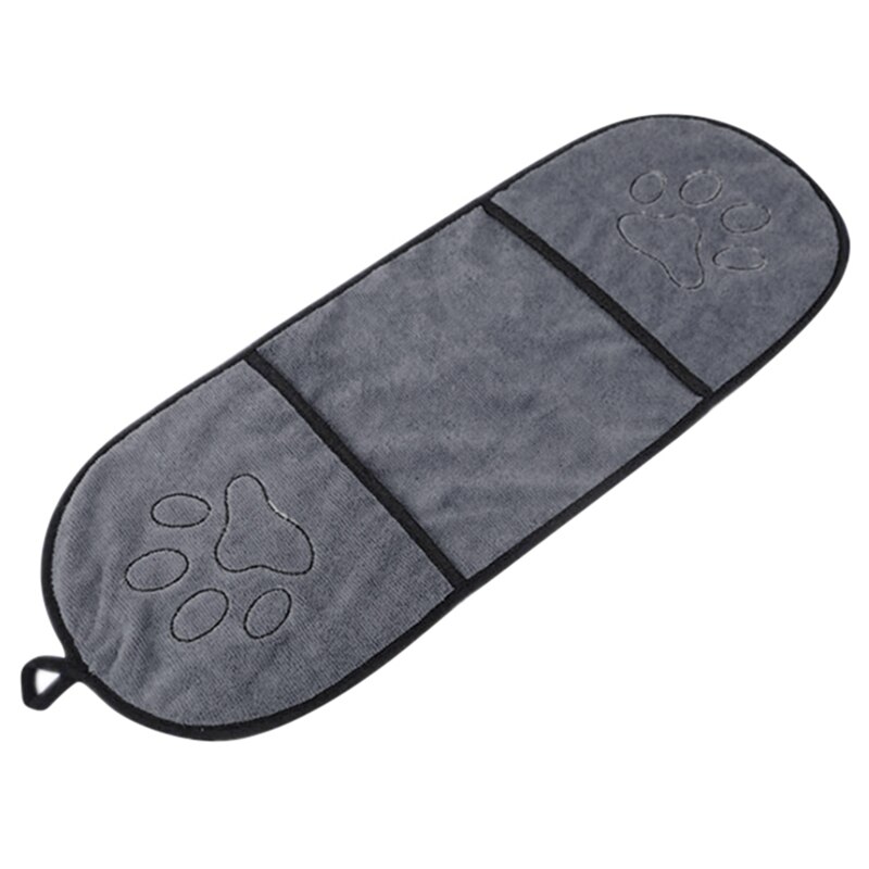 Câine de companie prosop de baie microfibră ultra-absorbantă pisică câini mici prosop de uscare pătură cu buzunar pentru câini mari halat de baie: Gri