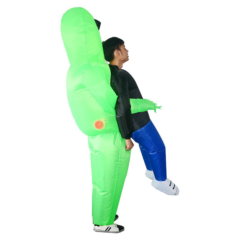Adulto ET Gonfiabile Monster Costume Alieno Verde di Trasporto Umani Cosplay di Halloween Dello Spettacolo Divertente Tuta Gonfiabile