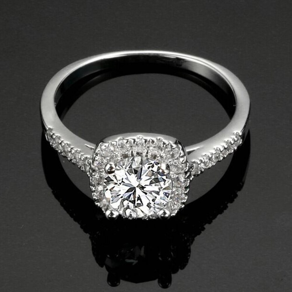 klassische Frauen Ring Trend Weiß AAA Kristall Zirkon Engagement Ringe für Frauen Hochzeit Schmuck