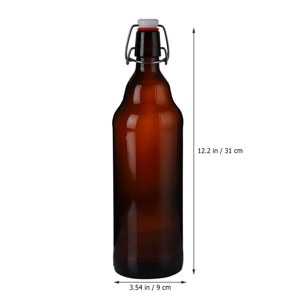 2 Pcs Sealing Container Beer Storage Bottle Glass Bottle With Buckle Household Glass Bottle for Decor Storage Juice Beer