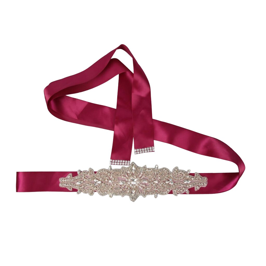 Braut Strass Hochzeit Gürtel Hand Perlen und Kristall für Brautkleider-118,11x1,57 zoll