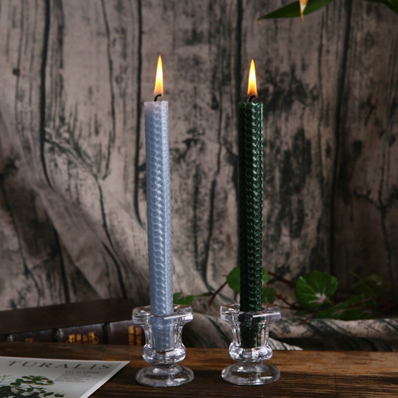 Milisten Glass Candle Holder 2 Pieces Candle Holder Transparent Glass