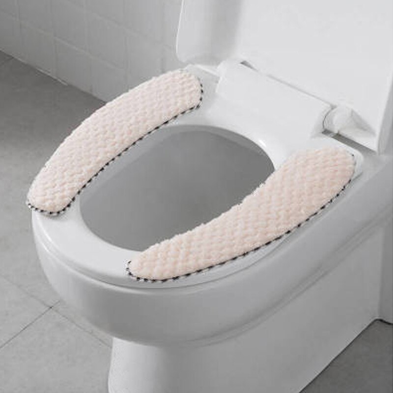 Klistermærker til plyspude til toiletsæder tykkere pudebetræk vaskbare mærkater badeværelsesvarmer fas 6