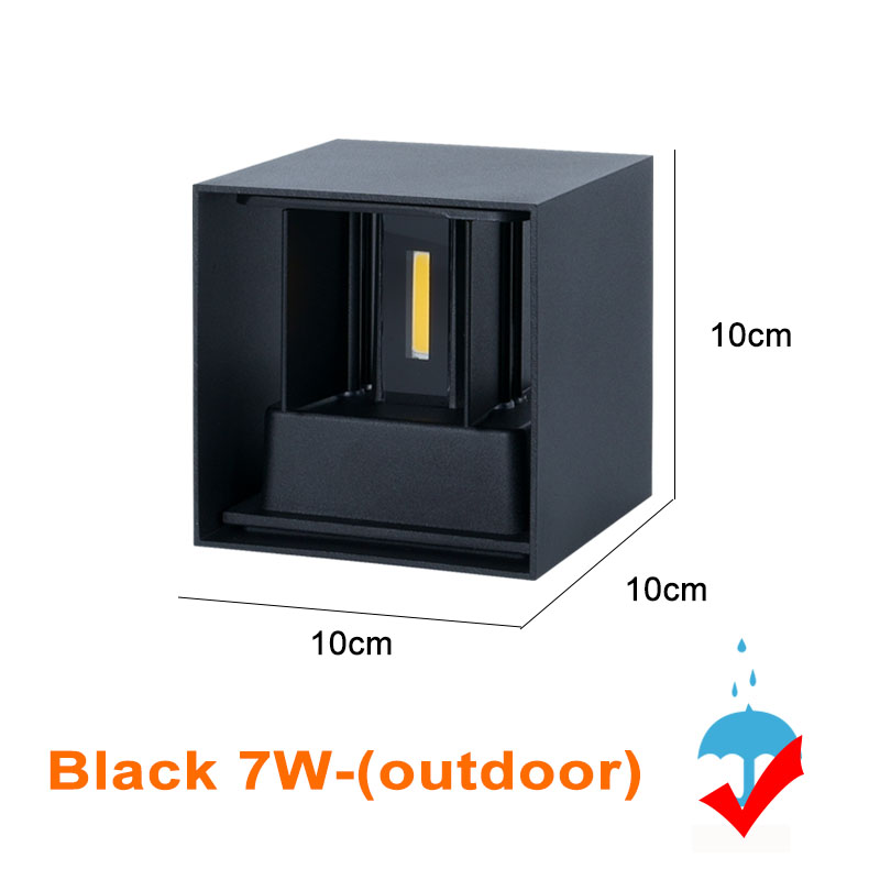 7W 10W Led Wandlamp Outdoor Indoor Waterdichte IP65 Veranda Tuin Wandlamp Blaker Balkon Terras Decoratie Verlichting lamp: Outdoor-Black-7W / Cool white
