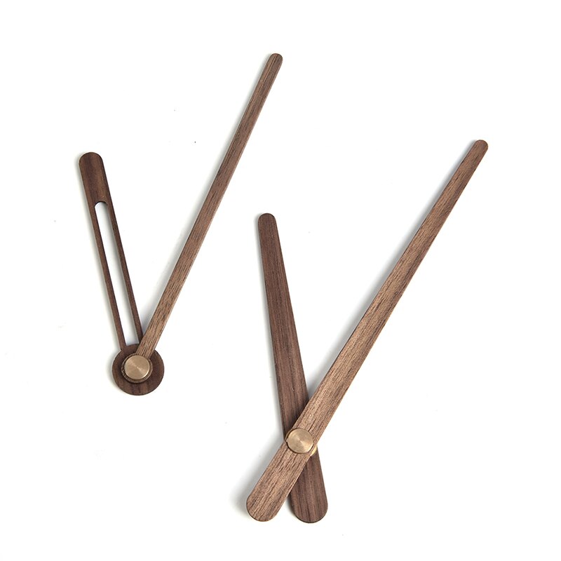Angoily Black Walnut Wood Wall Clock Pointers - Analog Clock Hands Replacement Kit, Classic Brown 15x1.1cm