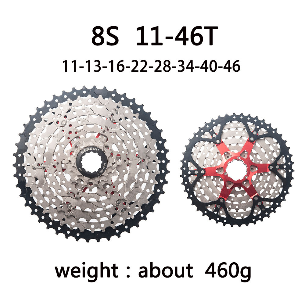 SENSAH Rower górski 8 9 10 11 12 Speed Velocidade Kaseta rowerowa MTB Freewheel Sprocket 40T 42T 46T 50T 52T dla HG HUB: Czerwony