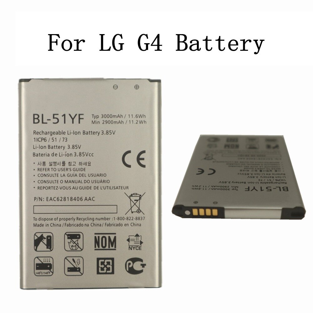 Battery For LG V10 V20 V30 V40 V50 G7 ThinQ G3 G4 G5 K7 K8 K10 K20 Plus Leon Tribute 2 5 Optimus LTE 3 L7 2 F3 F5 Google 2: BL-51YF