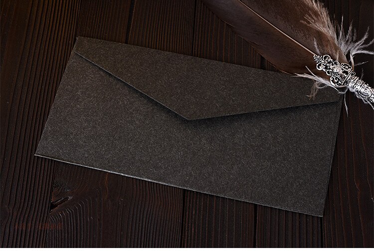 3PCS/PACK Kawaii Simple Solid Color Retro Paper Envelope Vintage Envelopes For Card Wedding Party Scrapbooking Papeleria sl1183: black