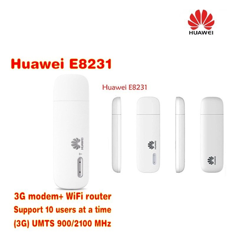HUAWEI E8231 Unlocked Mobile WiFi HSPA+ 21Mbps 3G WiFi Modem Router +Car charger
