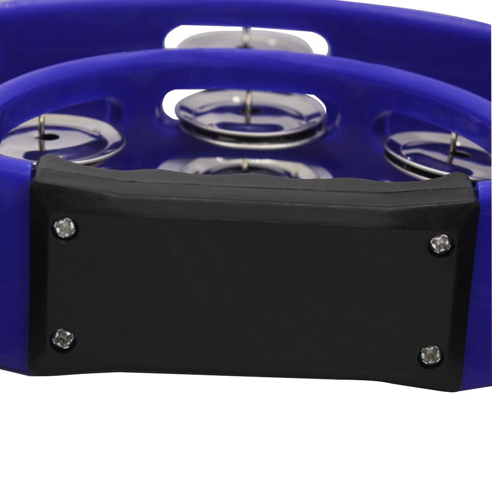 Blue Rattle Jingle Bell Percussion Instrument for KTV Party Hand Tambourine Double Row Cymbals Musical Educational Toys
