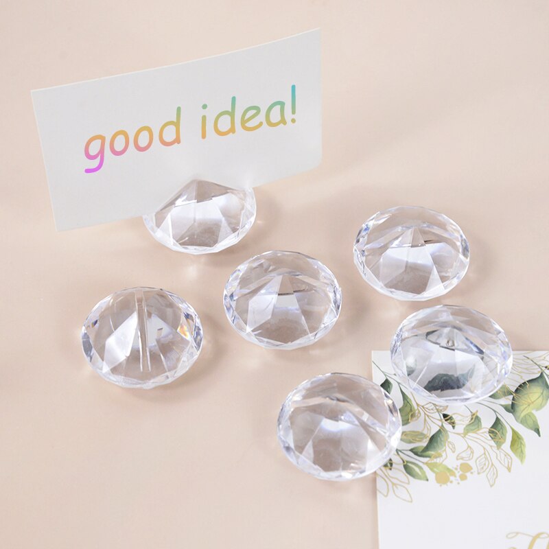 Porte-cartes en cristal diamant, 5 pièces, support de numéro de Table, pince à papier, Clip Photo pour fête de mariage, décorations de Table à domicile