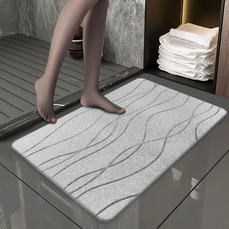 Alfombra de baño de piedra de diatomita para interiores, estera suave de barro de diatomita, absorción de agua, estera de ducha de piedra de diatomita de secado rápido, alfombras de entrada