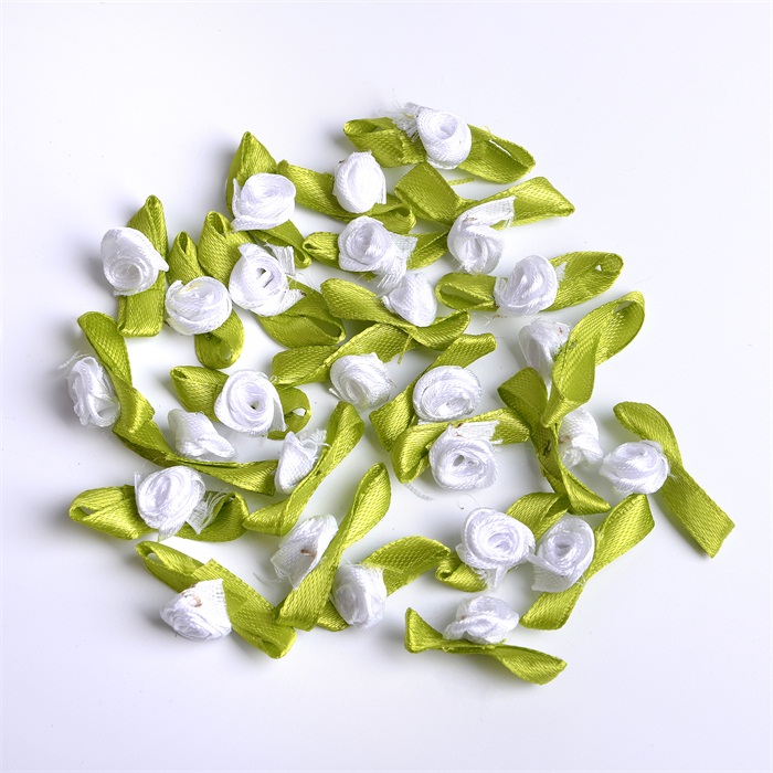 Mini Roses artificielles en soie, 500 pièces, 1.5cm, ruban en Satin, fleurs, fait à la main, décoration de mariage: White