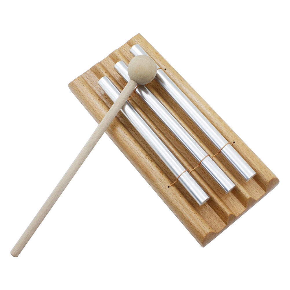 Tre-tone meditation klokke træ percussion instrument med hammer børn pædagogisk legetøj til børn jul