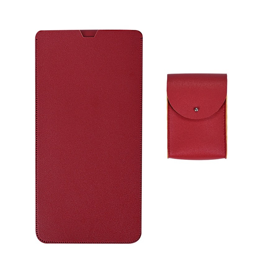 Keyboard Case Waterproof Mouse Sleeve Pouch Portable Protective Cover Leather Carrying Slim Sleeve Pouch Accessories: Red