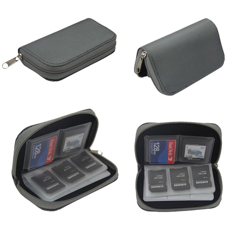 Bolsa de almacenamiento para tarjetas de memoria, estuche Protector portátil de 22 ranuras, soporte para billetera, caja para CF/SD/Micro SD/SDHC/MS/DS