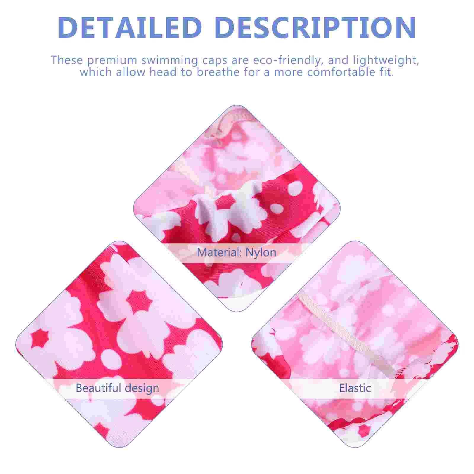 6pcs Flower Pattern Swimming Caps Adults Swim Caps Accessory (Random Pattern)