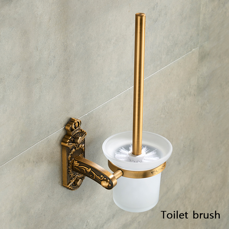 Antieke Badkamer Hardware Set Muur-Gemonteerde Handdoekrek Toiletborstel Rek Föhn Rek Zeepbakje Douche Hoekrek Accessoires: Marineblauw