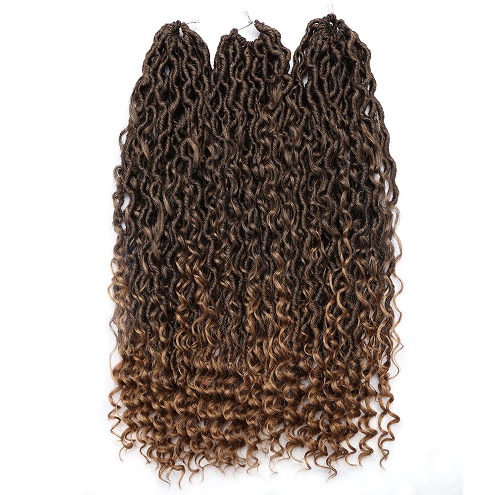 Goddess Locs Crochet Hair Faux Locs Wavy Crochet Curly Hair Faix Locs Crochet with Curly Ends River Curls Crochet Hair: 1B27