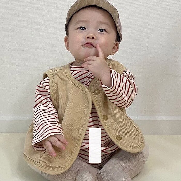 5500 Unisex 0-24M Baby Fall Vests Baby Girl Winter Waistcoats Cardigan Corduroy Children's Clothing Toddler Vest Boy Jacket Vest: khaki / 12M