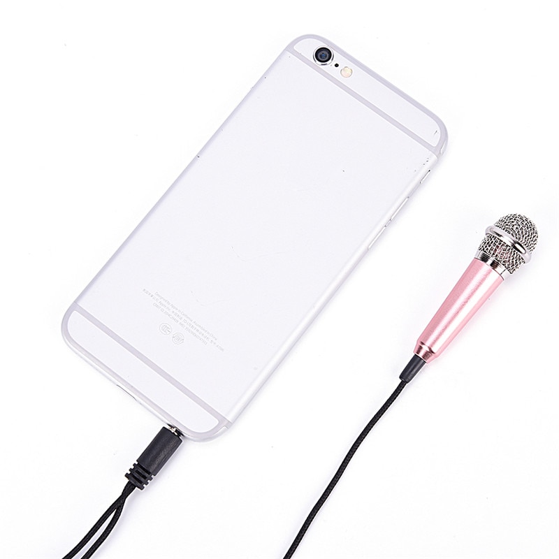 3.5mm Stereo Studio Mic KTV Karaoke Mini Microphone For Cell Phone Laptop PC Desktop 5.5cm*1.8cm Small Size Mic