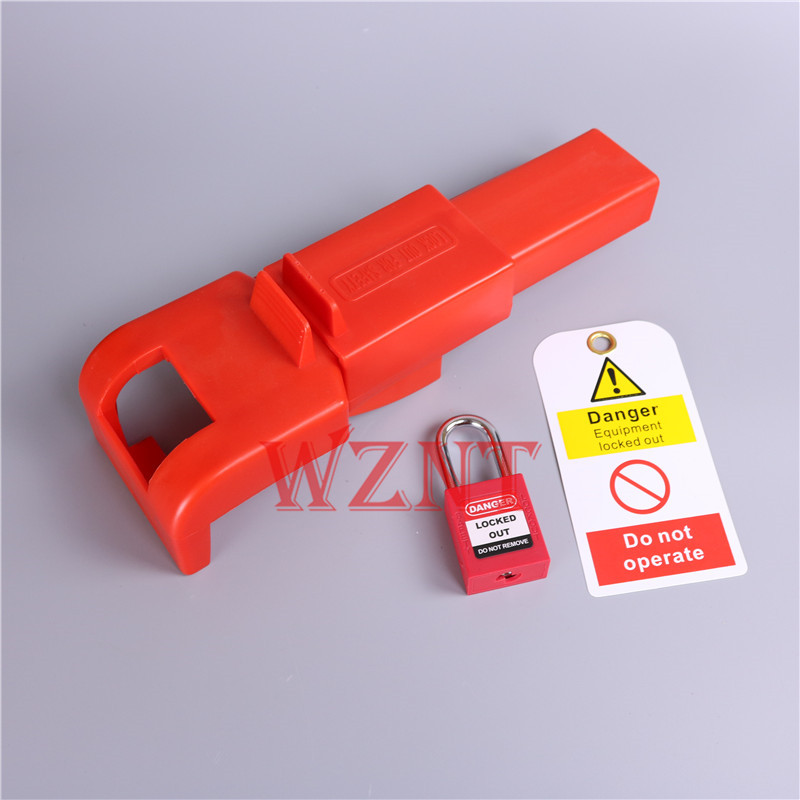 Red Universal Butterfly Valve Lockout ,butterfly valve locking device: with padlock tag