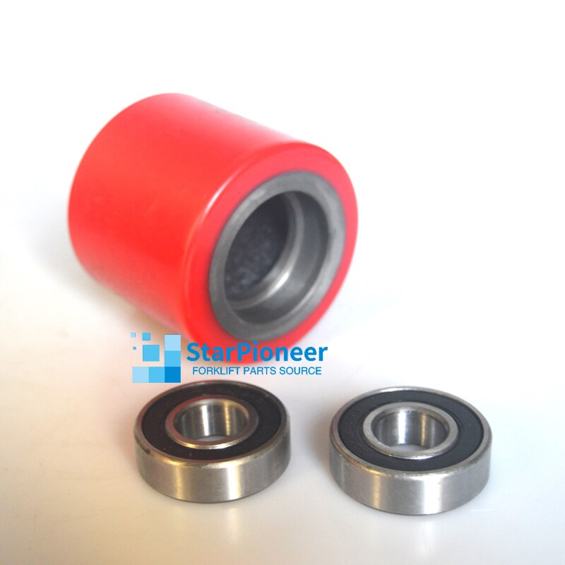 hydraulic pallet truck wheels hand pallet truck wheel 70x80-47-20mm PU with bearings 6204 After install bearing, hole is 20mm
