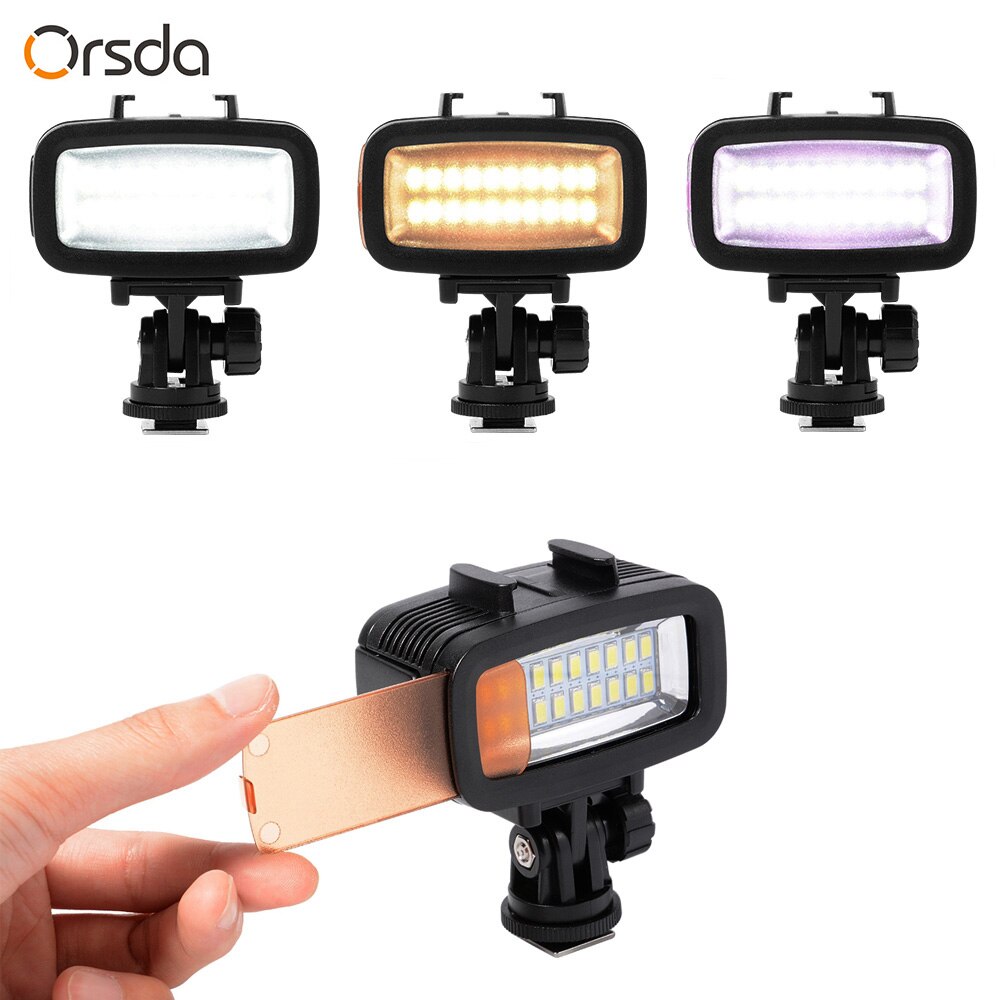 Orsda Gopro accessoires LED 40m lampe étanche sous-marine Gopro lumière Led vidéo Flash lumière de remplissage pour SJCAM Xiaomi 700LM SL-100