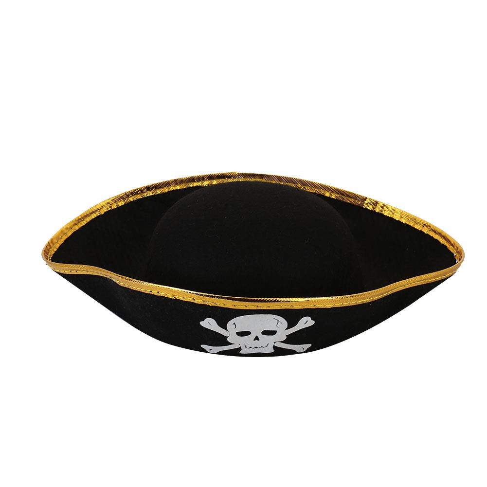 halloween Pirate Hat Dressing Cosplay Costume Captain Hat Skull Crossbone Cap Costume for Fancy Dress Party Halloween